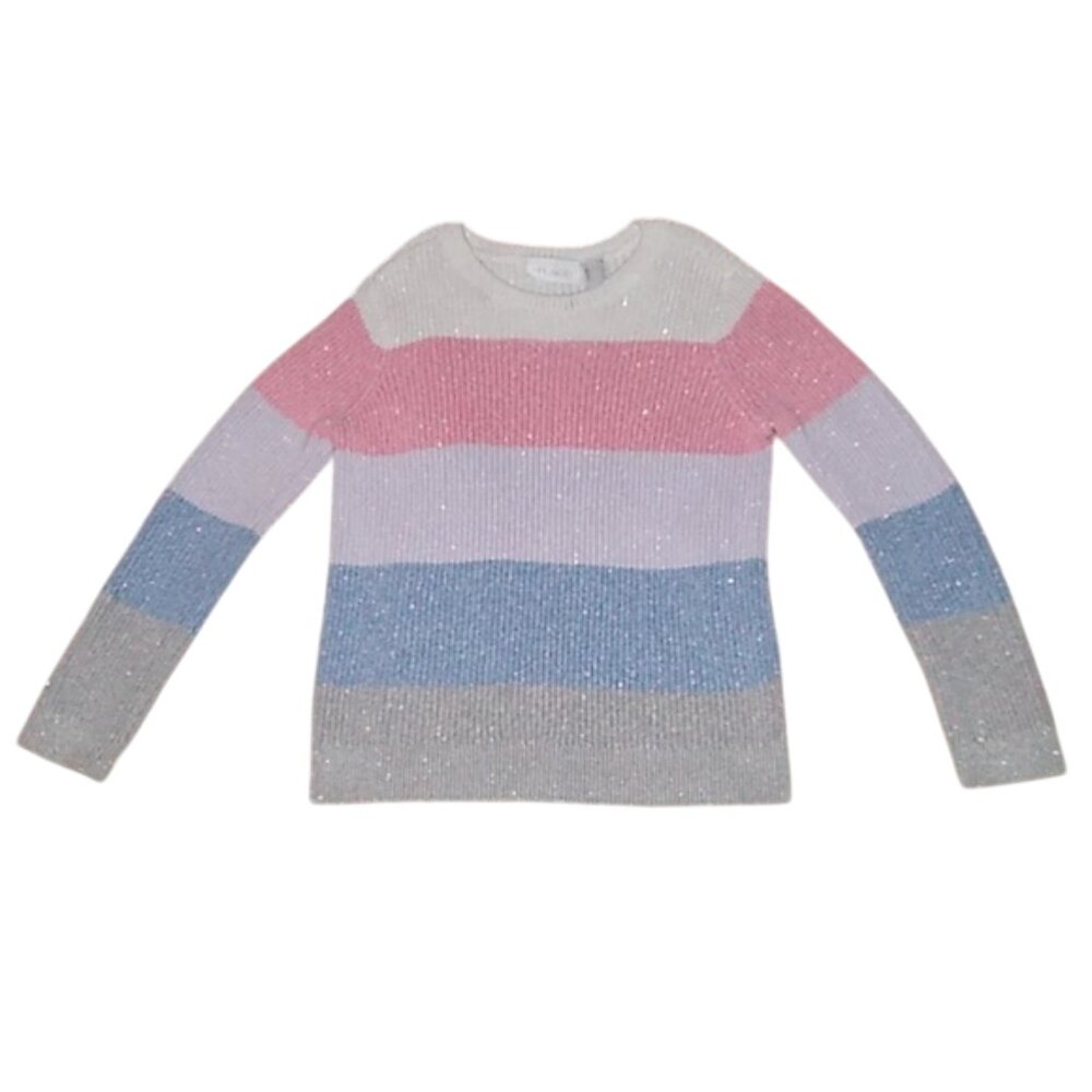 THE CHILDREN'S PLACE,STRIPED SWEATER, COLOR:GRAY, PINK, PURPLE, BLUE,SIZE: M 7/8